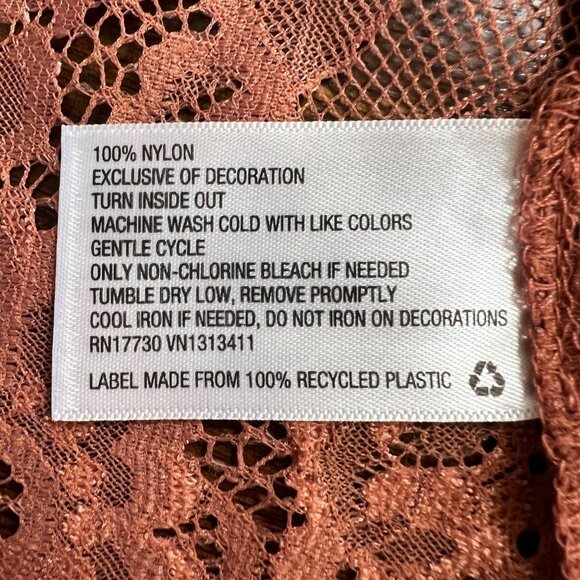 Sheer Pink Flare Sleeve Kimono Boho Flowy Whimsigoth Fairycore Lace Fringe XS - Picture 9 of 10